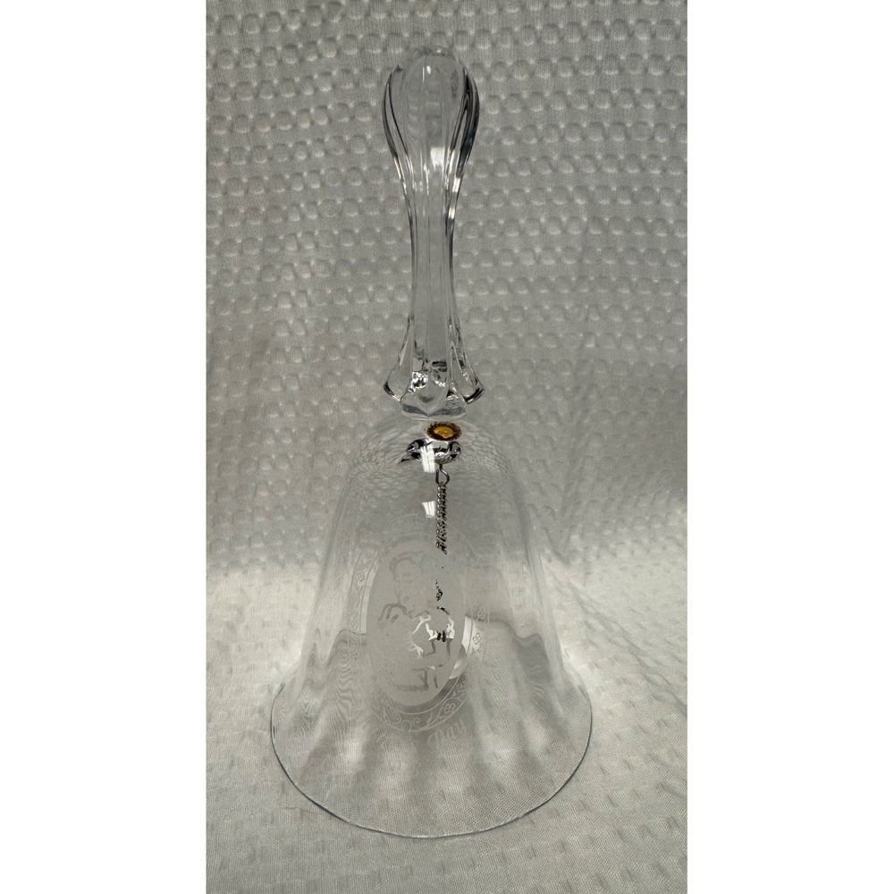 Fostoria 1978 Mother's Day Etched Clear Crystal Bell Collectable Maternal